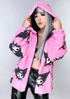 Sanrio Kuromi Oversized Sherpa Fleece Zip Up Hoodie