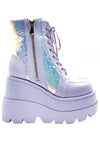 X LASR Exclusive RADIO Fairy Kiss Lavender Platform Boots