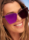 Glendale Sunglasses in Black Candy Pink Mirror