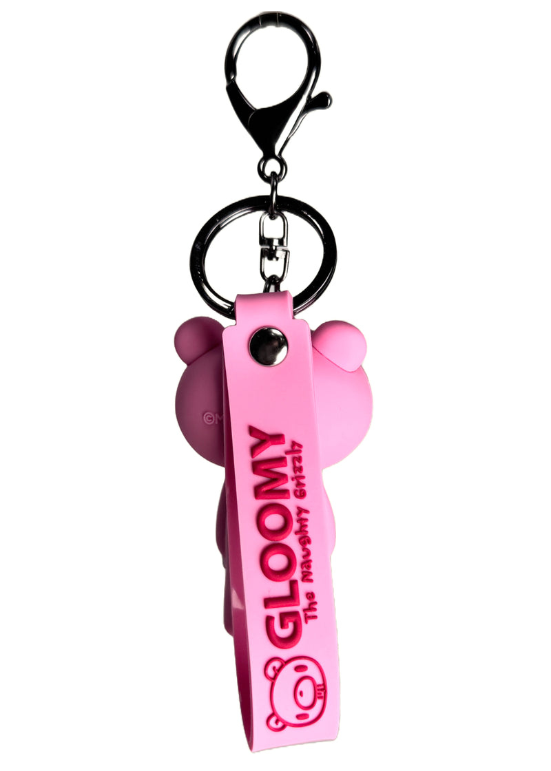 Gloomy Bear Bloody Bear 3D Silicon Pink Figure Keychain