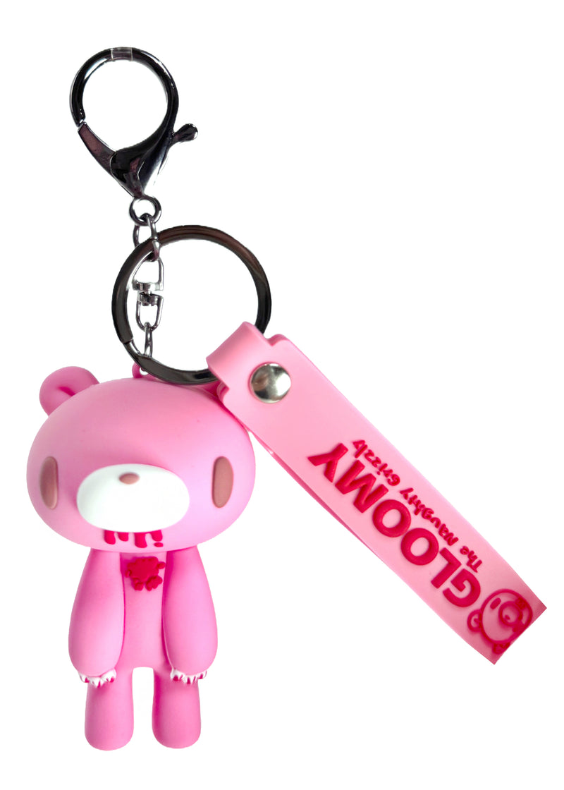 Gloomy Bear Bloody Bear 3D Silicon Pink Figure Keychain