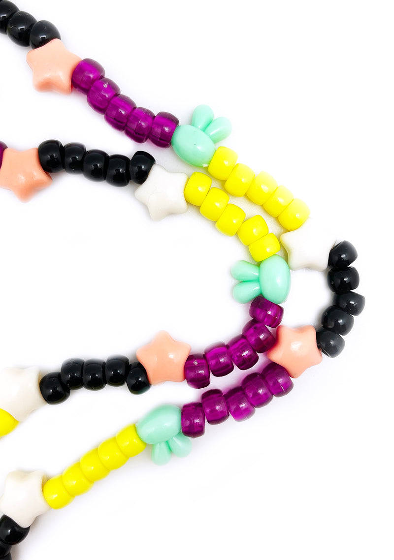 Disko Kiss Lips Rave Kandi Necklace