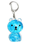 Kira Kira Bear Globe Blue Glitters Keychain