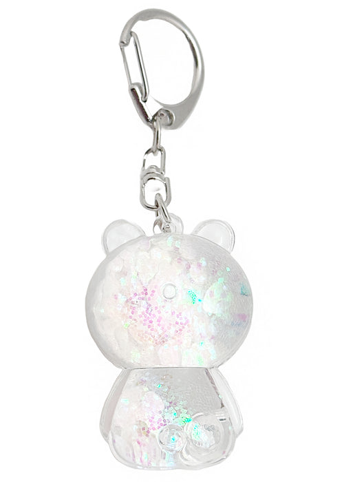 Kira Kira Bear Globe White Hearts Keychain