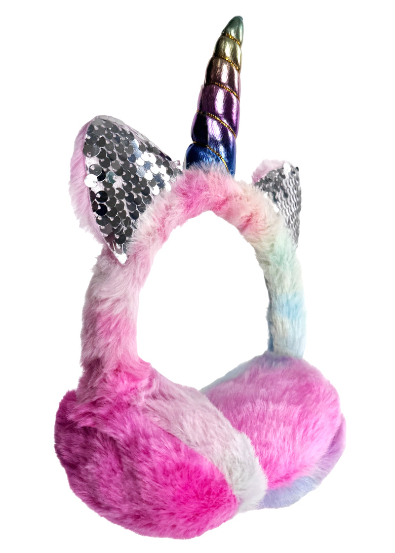 Rainbow Sparkle Unicorn Sequin Plush Earmuff