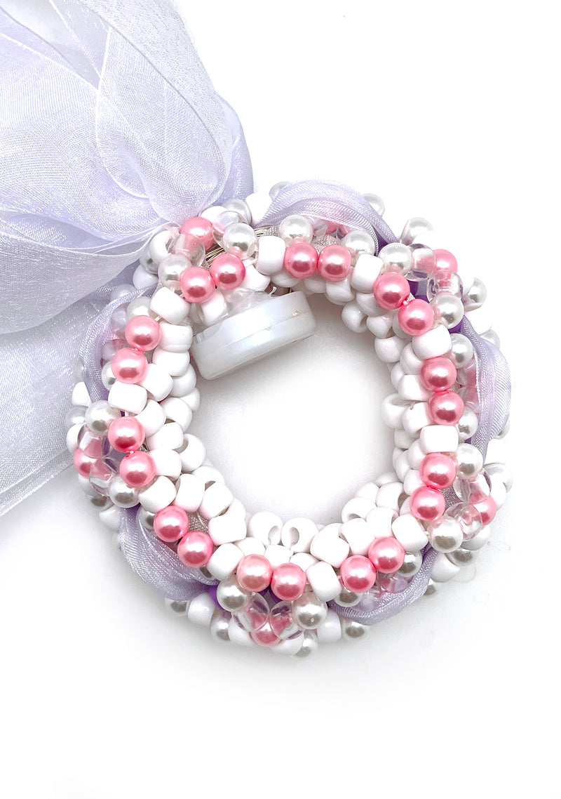 Lavender Luminous Light Up Ribbon Rave Kandi Bracelet