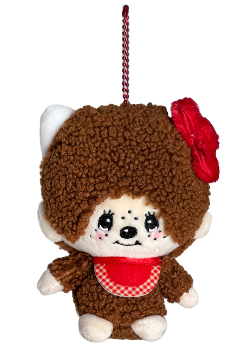 Monchhichi X Sanrio Hello Kitty Plush Mascot Keychain -Limited Edition