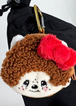 Monchhichi X Sanrio Hello Kitty Face Plush Carabiner Coin Pouch -Limited Edition