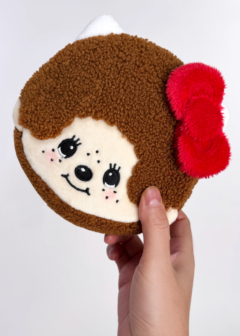 Monchhichi X Sanrio Hello Kitty Face Plush Cosmetic Bag -Limited Edition