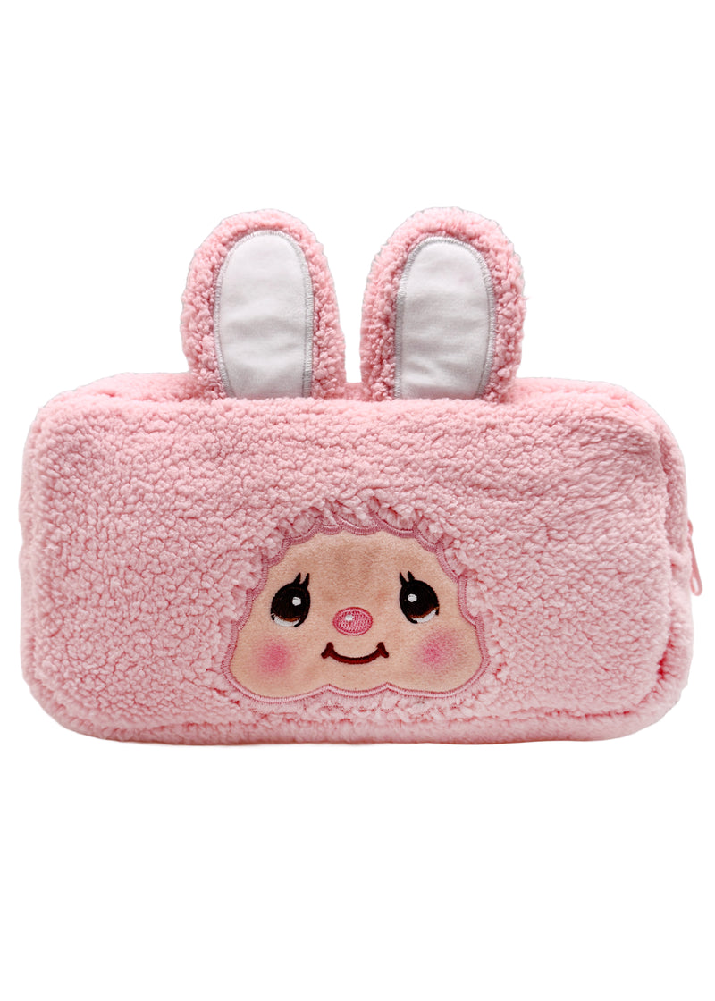 Monchhichi Chimutan Bunny Face Plush Cosmetic Bag