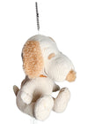 Peanuts Snoopy Beige Corduroy Plush Ball Chain Mascot Keychain