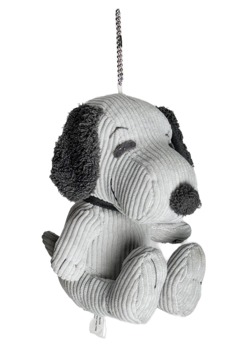 Peanuts Snoopy Grey Corduroy Plush Ball Chain Mascot Keychain