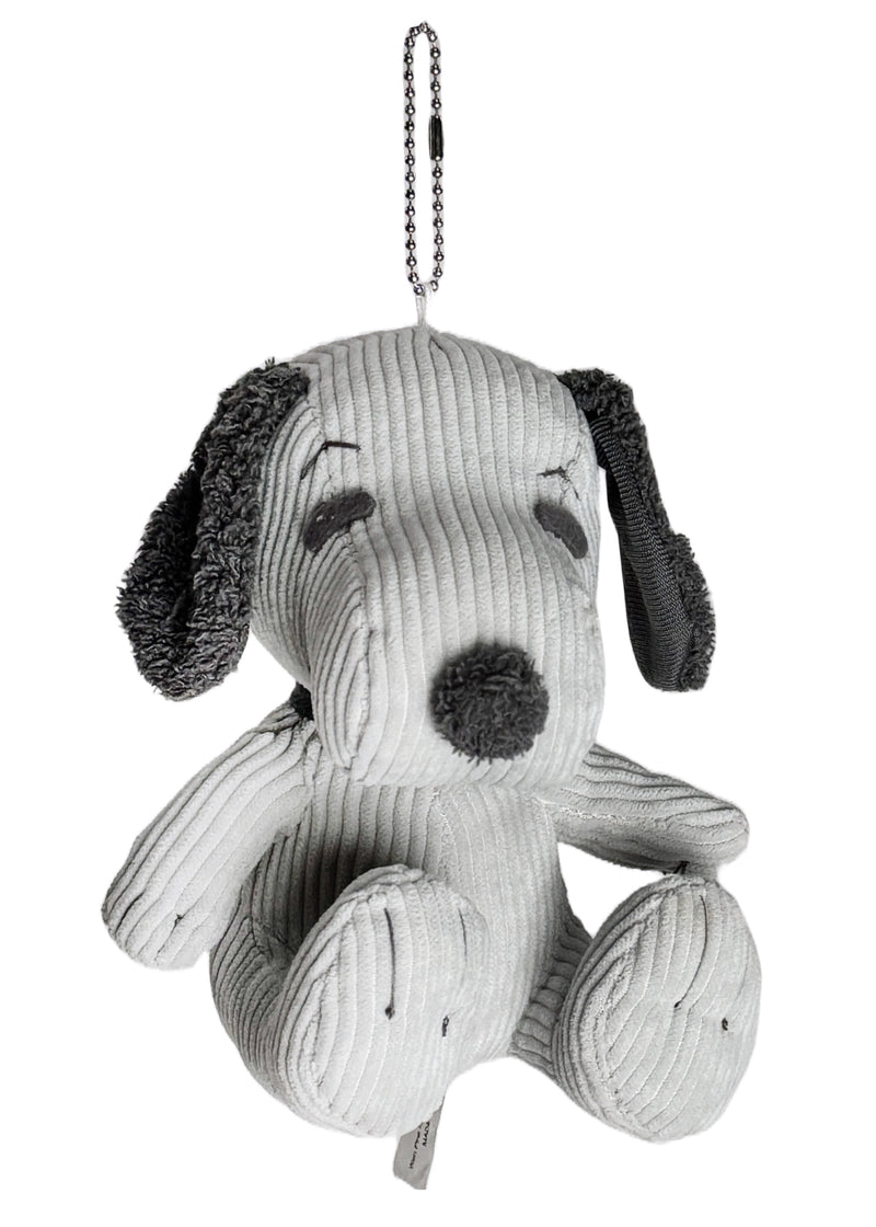 Peanuts Snoopy Grey Corduroy Plush Ball Chain Mascot Keychain