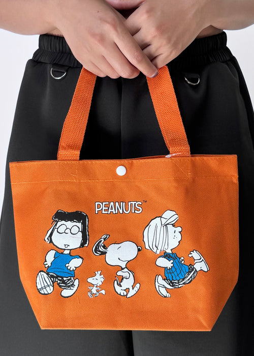 Peanuts Snoopy and Friends Canvas Orange Lunch Tote