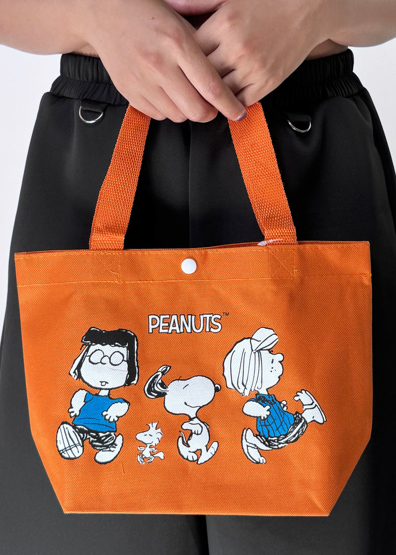 Peanuts Snoopy and Friends Canvas Orange Lunch Tote