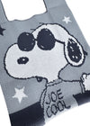 Peanuts Joe Cool Snoopy Knitted Baggu Grey Mini Tote