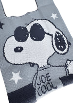 Peanuts Joe Cool Snoopy Knitted Baggu Grey Mini Tote