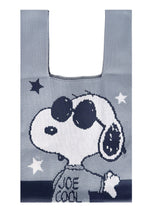 Peanuts Joe Cool Snoopy Knitted Baggu Grey Mini Tote