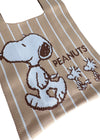 Peanuts Snoopy and Friend Knitted Baggu Brown Mini Tote