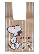 Peanuts Snoopy and Friend Knitted Baggu Brown Mini Tote