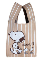 Peanuts Snoopy and Friend Knitted Baggu Brown Mini Tote