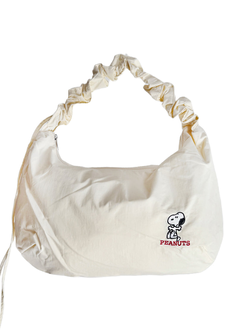 Peanuts Snoopy Medium Nylon Ivory Shoulder Bag