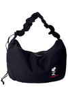 Peanuts Snoopy Say Hi Medium Nylon Black Shoulder Bag