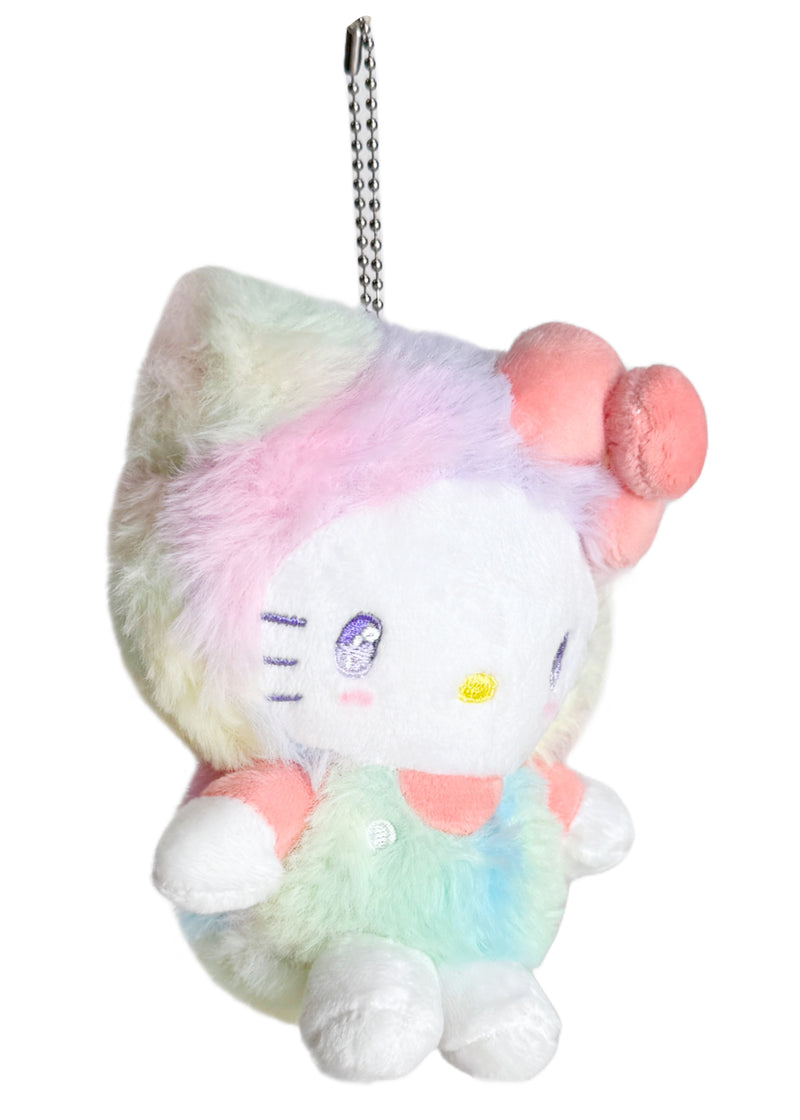 Sanrio Hello Kitty Pastel Rainbow Plush Ball Chain Mascot Keychain