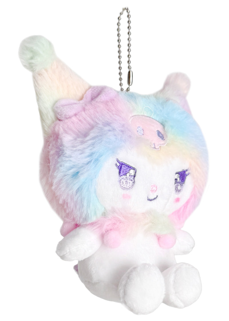 Sanrio Kuromi Pastel Rainbow Plush Ball Chain Mascot Keychain