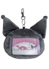 Sanrio Kuromi Face Retractable Cord Pass Holder Plush Mascot