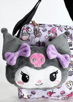 Sanrio Kuromi Face Retractable Cord Pass Holder Plush Mascot