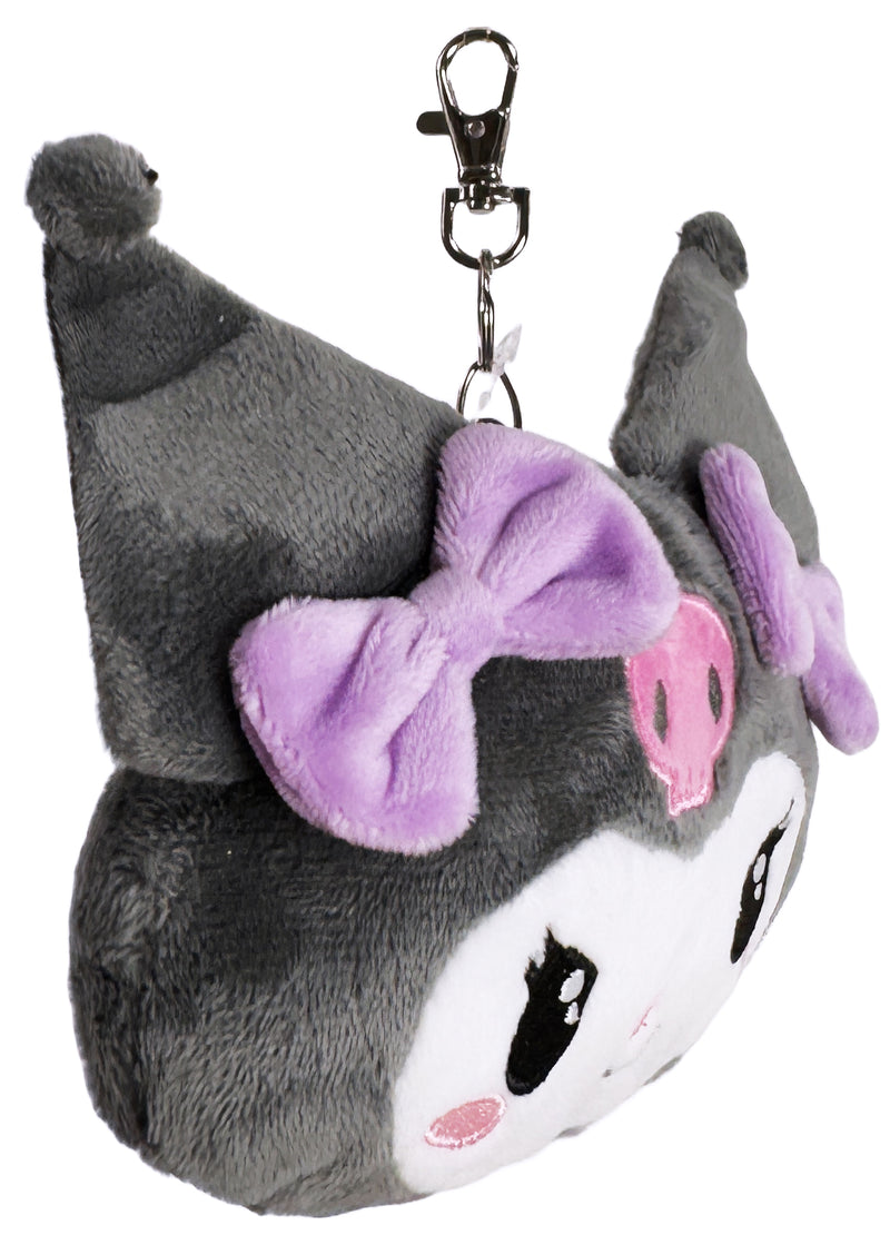 Sanrio Kuromi Face Retractable Cord Pass Holder Plush Mascot