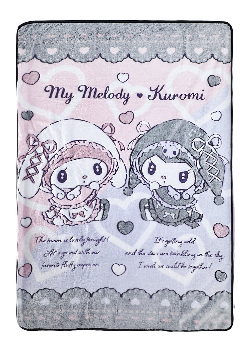 Sanrio My Melody & Kuromi Get Cozy Woven Plush Double Fleece Throw