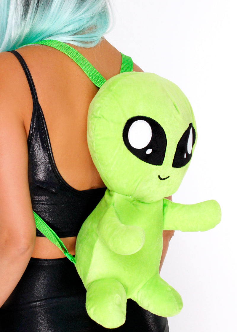 Neon Alien Plush Backpack