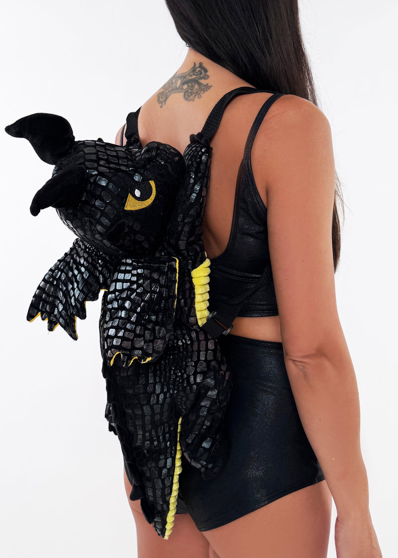 Black Dragon Plush Backpack