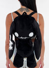 Naughty Bunny Black Plush Backpack