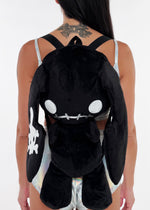 Naughty Bunny Black Plush Backpack