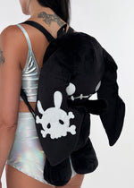 Naughty Bunny Black Plush Backpack