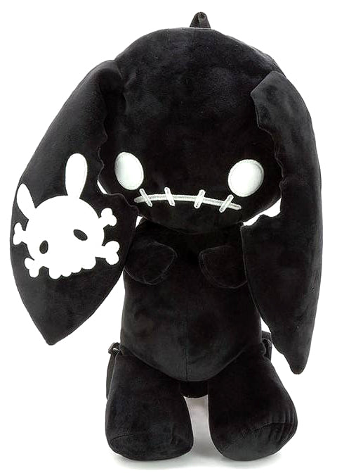 Naughty Bunny Black Plush Backpack