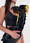 Black Dragon Plush Sling Backpack