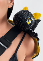 Black Dragon Plush Sling Backpack