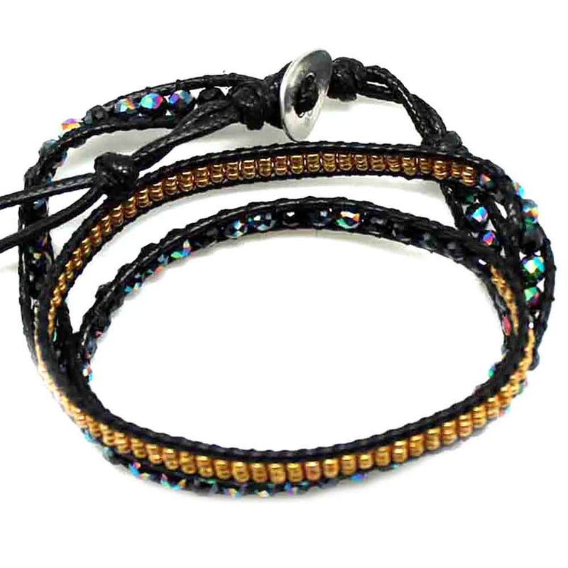 7 LUXE X Katie Soleil Multi Beaded Wrap Bracelet in Peacock