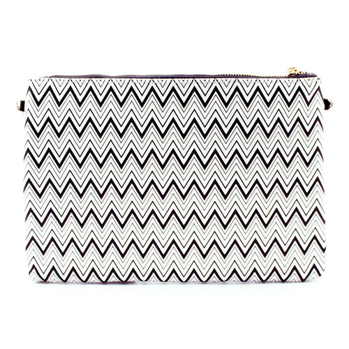 Zoey Geometric Clutch Crossbody Purse in White