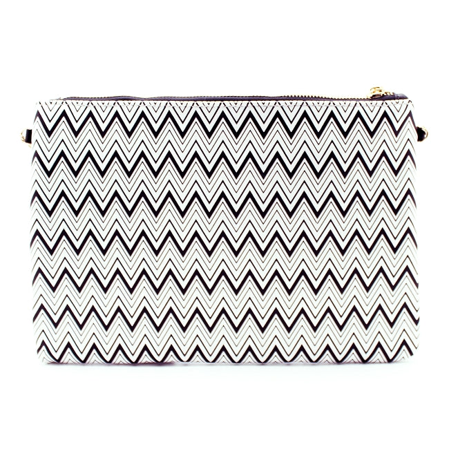 Zoey Geometric Clutch Crossbody Purse in White