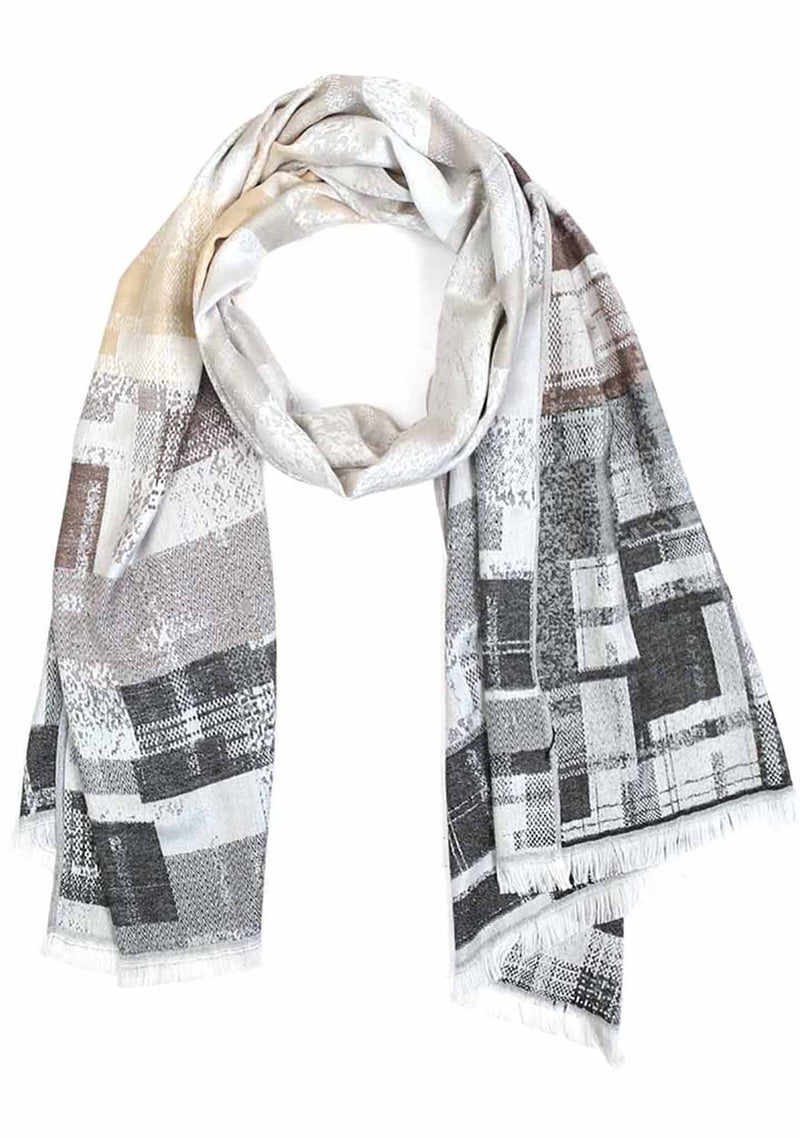 7 LUXE Color Block Scarf in Grey