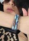 Divine Hamsa Bracelet Set in Blue