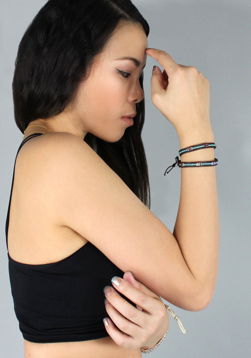 7 LUXE X Katie Soleil Bodhi Double Wrap Beaded Bracelet