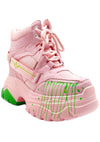 DATE 01 Techno Heartbeat Pink Platform Sneakers