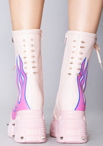 X WTF MTF Sweet Inferno Pink Platform Boots