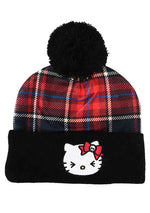 Sanrio Hello Kitty Plaid Punk Pom Beanie